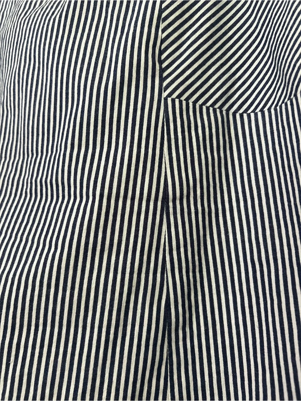 Talbots Women’s 8P Blue White Striped Woven Cotton Spandex A-Line Zip Skirt